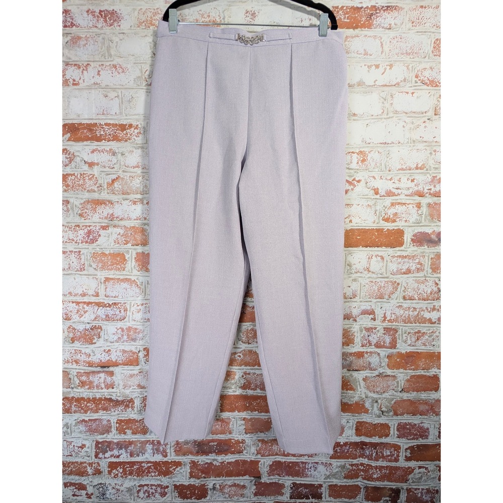 Alfred Dunner Dress Pants Womens 16 Lavender Coastal Grandma Textured Trousers